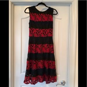 New York & Company Black & Red Sleeveless Dress Sm